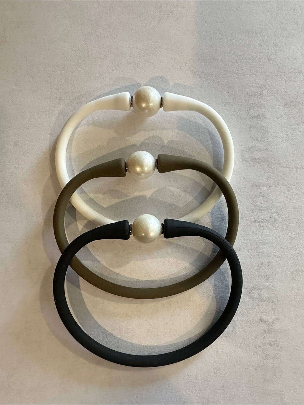 3 Gresham Maui Silicone Bracelets ~ Pearl